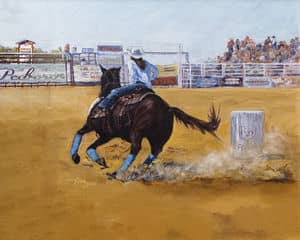Oil painting by Ellen Lorne — Barrel Racer