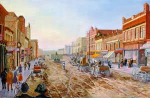 Oil painting by Ellen Lorne — Calgary 8th Avenue — 1902