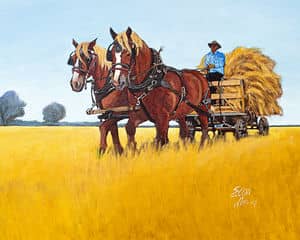 Oil painting by Ellen Lorne — Hauling