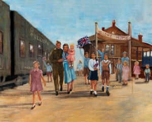 Oil painting by Ellen Lorne — Welcome Home
