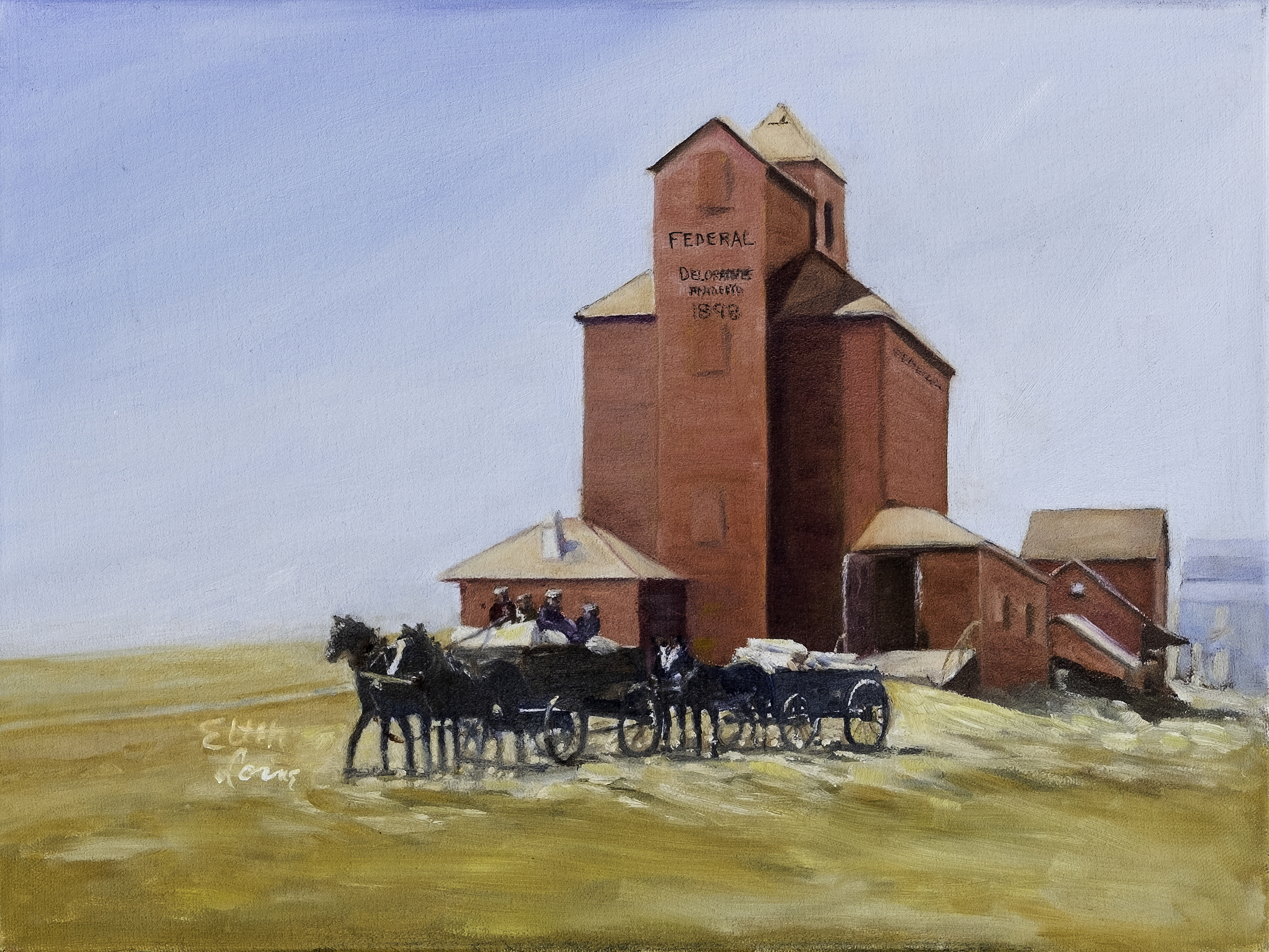 Oil painting by Ellen Lorne — Deloraine Manitoba — 1898