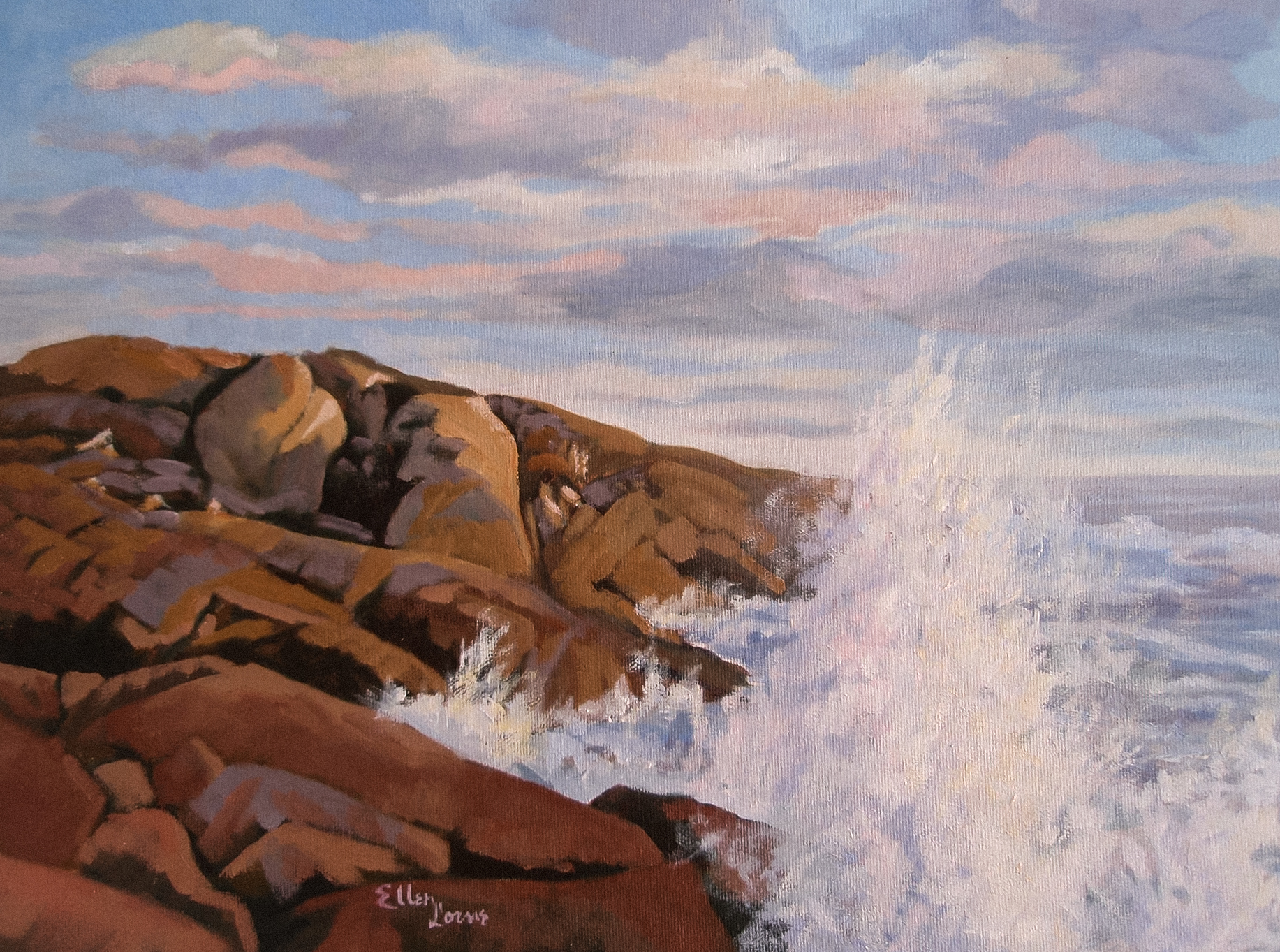 Oil painting by Ellen Lorne — Peggy's Cove Rocks
