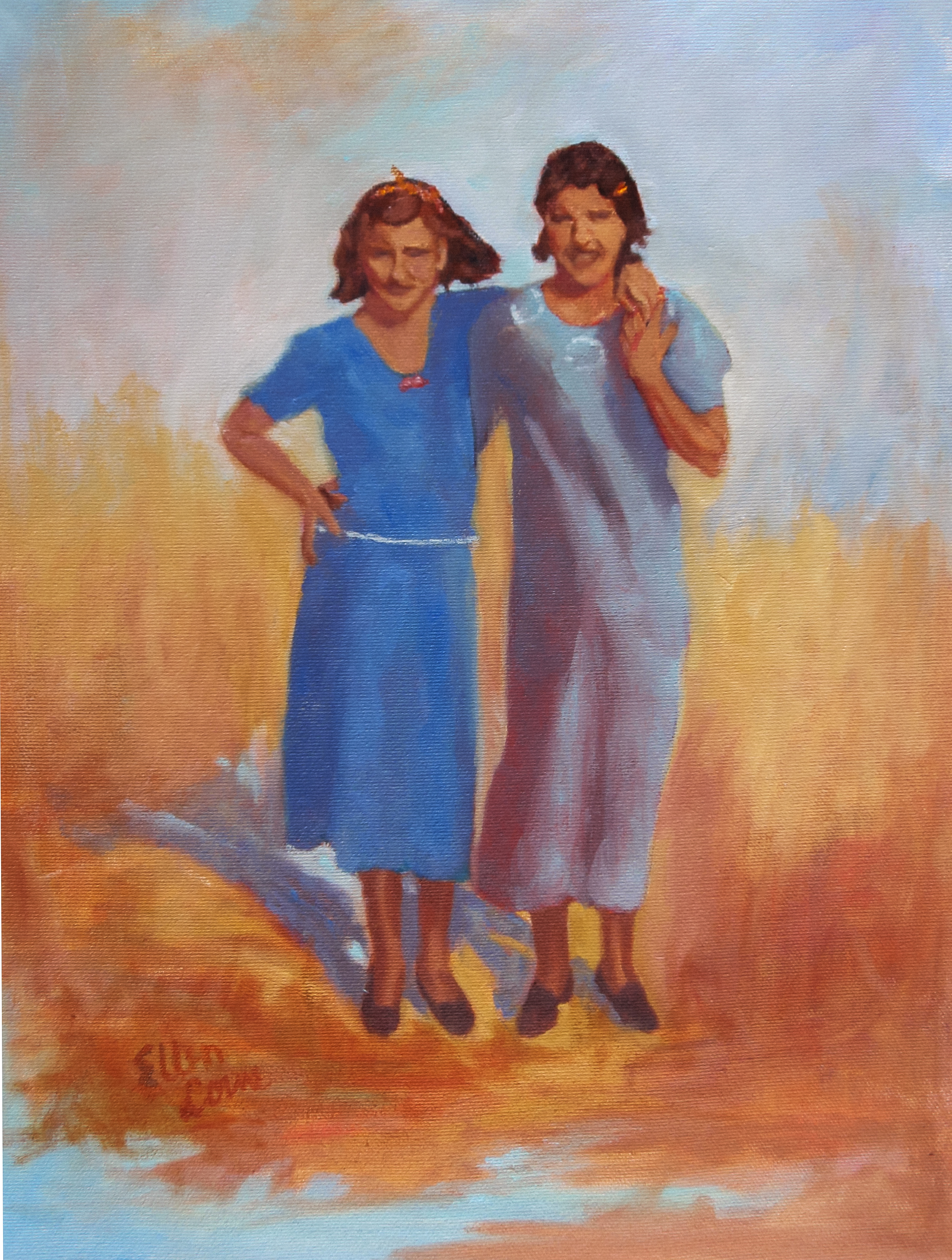 Oil painting by Ellen Lorne — Sisters