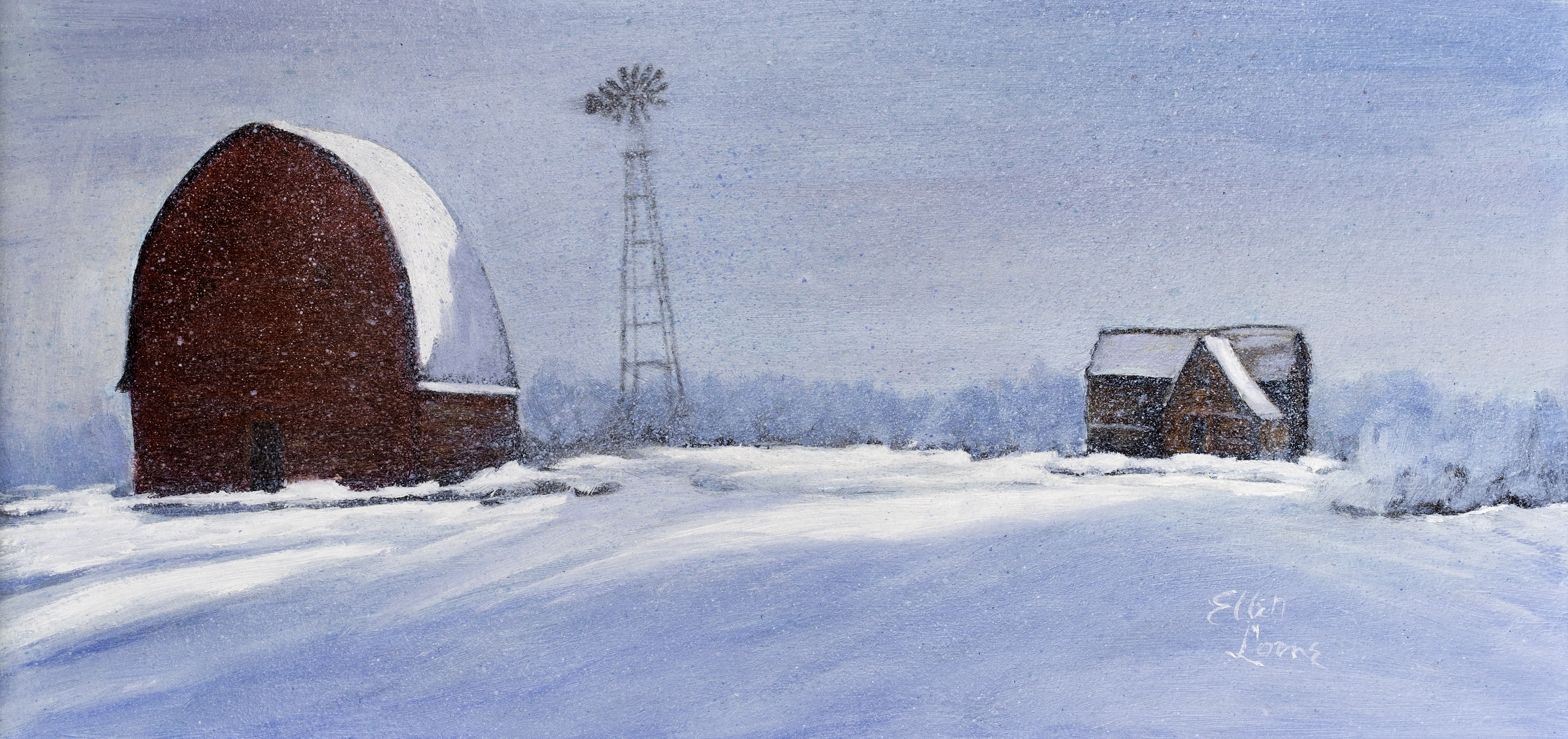 Oil painting by Ellen Lorne — Winter Storm
